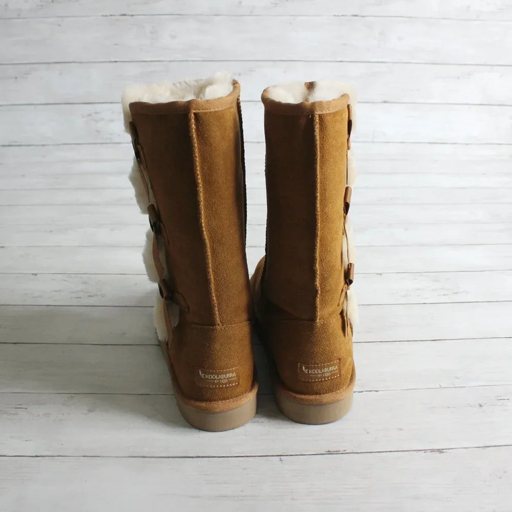 Koolaburra by Ugg Women's Tall Boots Size 10 Chestnut Brown Sherpa Lined